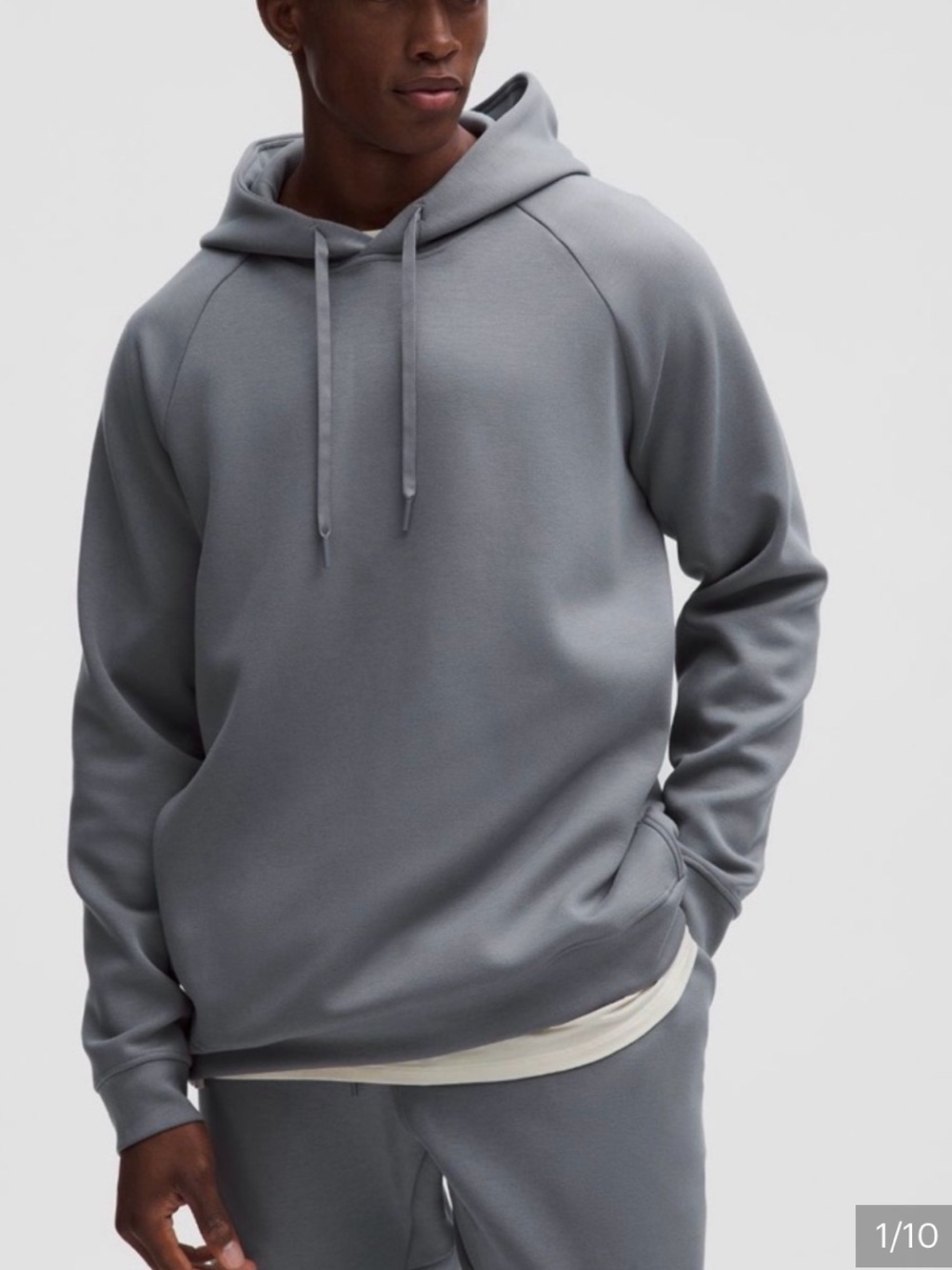 lululemon athletica smooth spacer Men's Light Gray Pullover Hoodie